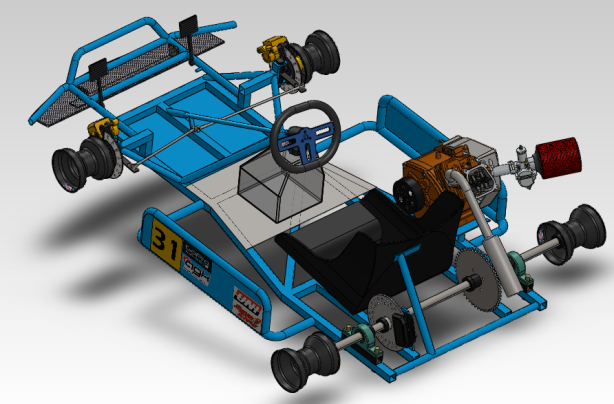 SolidWorks model of the entire updated kart